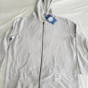Life Is Good Hoodie Women XL Gray Simply True Full Zip Heather Jersey Activewear